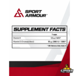 Sport Armour Vitamin D3 K2 supplement facts 2000 IU D3 120 mcg vitamin K
