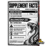 Venom Labs RAD-150 TLB-150 supplement facts showing 10mg per capsule and 60 servings