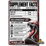 Venom Labs 2-Compound Stack supplement facts showing RAD-140 10mg and MK-677 10mg